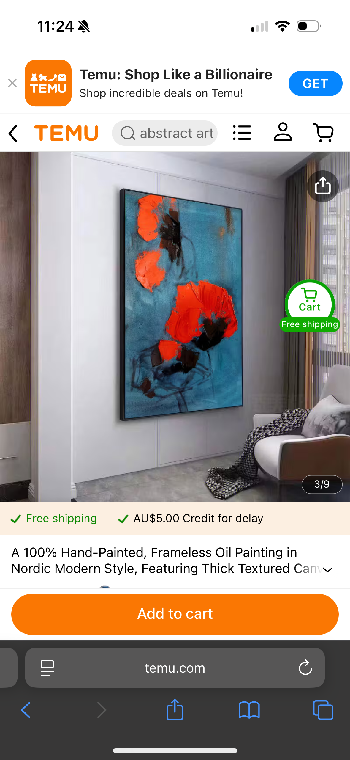Crimson Bloom Abstract Painting – Modern Textured Canvas Wall Art”